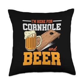 I´m Here For Cornhole And Beer | Bean Bags Toss | Cornhole Throw Pillow