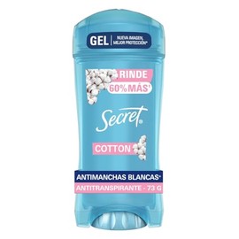 Secret, Antitranspirante Mujer, Gel Invisible, Aroma a Cotton 73g