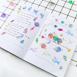 EUSTACE Reward Stickers, Set of 14, 3D, Diary Stickers, Foil, Translucent, Present, Cute, Sparkling, Smartphone Decor Sticker