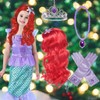 CXAFQ Pack of 4 Mermaid Suit, Including Red Wig, Crown,