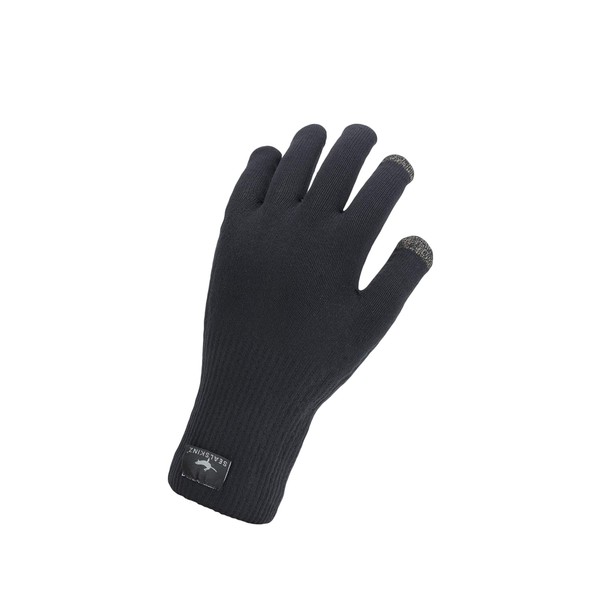 SEALSKINZ Unisex Waterproof All Weather Ultra Grip Knitted Glove, Black, Large
