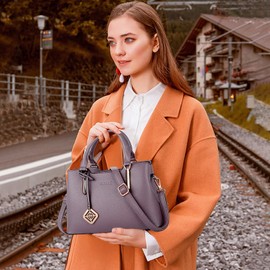 NICOLE & DORIS Fashion Handbags for Ladies Top Handle Bag with Multiple Pockets Women Shoulder Bags Elegant Crossbody Bag Shopper Tote Bag Purple