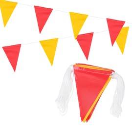PATIKIL 100ft Pennant Banner Flags, Warning Flagging Banner Safety Flag Barrier Signs for Perimeter Making Traffic Control Party Events, 45 Flags Red Yellow