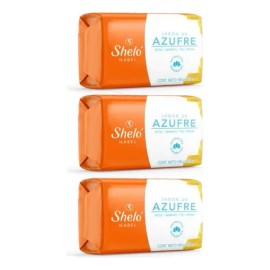 3 Pack Jabón Azufre Sheló Nabel Para Acné & Cutis Graso
