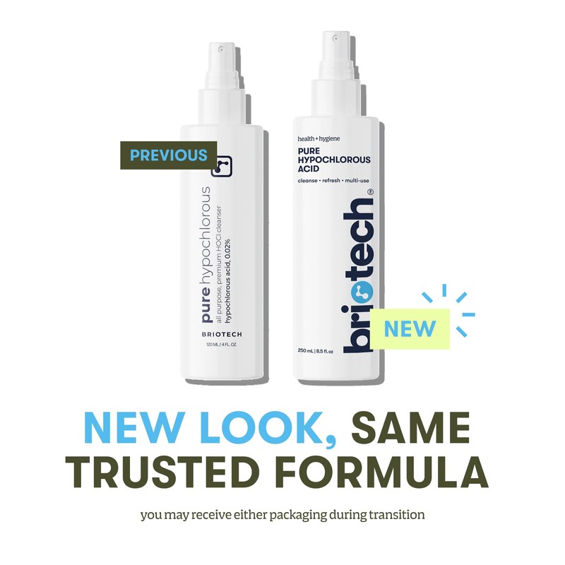 BRIOTECH Pure Hypochlorous Acid Cleanser, Original Premium HOCl Topical Solution,