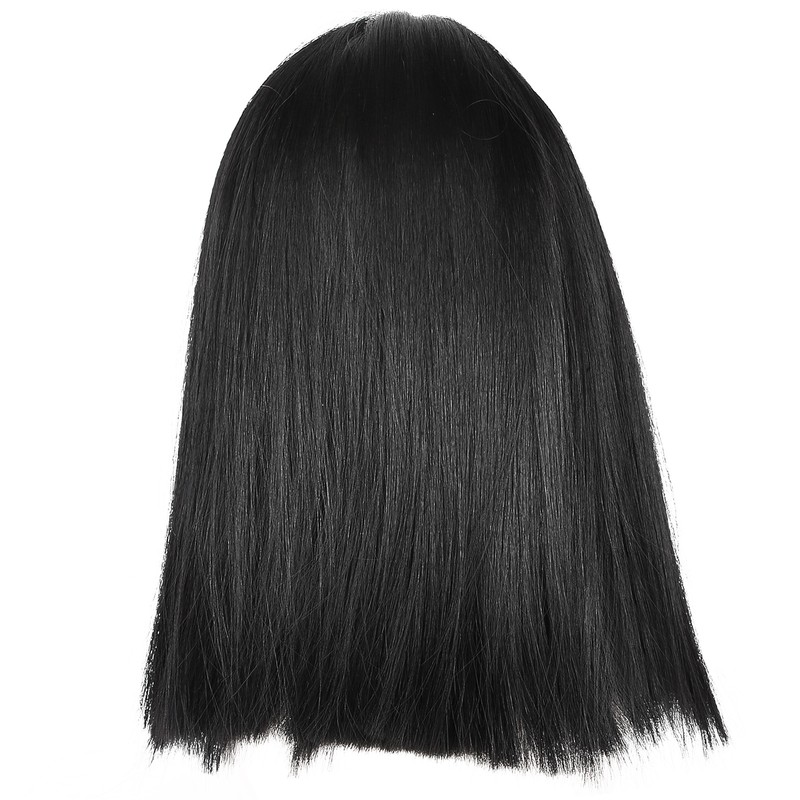 Women Long Straight Hair Full Wig Black Synthetic Wig With