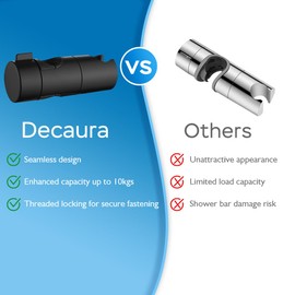 Decaura Shower Head Holder for 25mm Slide Bar, Plastic Swivel Shower Head Holder Replacement (Matt Black)