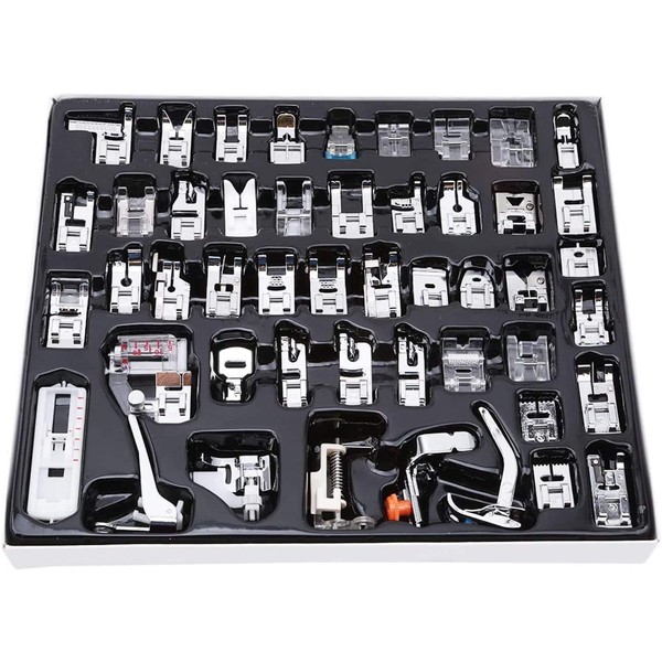 32 Pieces Professional Sewing Machine Presser Feet Set Low Shank Snap-on Foot Kit Sewing Machine Household Accessories Set Multifunctional Presser Foot Accessory Set for Brother, Singer