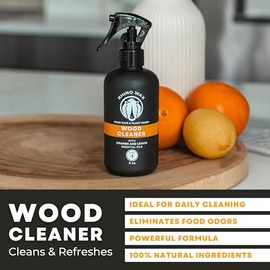 Cutting Board Wood Spray Cleaner - Butcher Block and Large Wood Surface Spray-Cleaner - Food-Safe and Plant-Based Ingredients - Fresh Citrus Scent Eliminates Food Odors - Made in the USA
