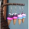 Double 3D Ice Cream Kawaii Cone with Sprinkles Dangle Drop