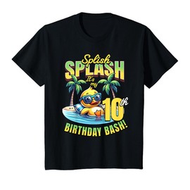 Kids Splish Splash 10th Birthday Bash Duck Beach Pool Party Kids T-Shirt