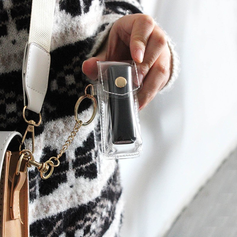 caralin Clear Lipstick Case Keychain PVC Material Fashion Keychain Lipstick