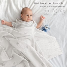 Bearmoss Baby Swaddling Cloth Muslin Blanket 100% Cotton Thin Breathable Baby Blanket Baby Swaddle Blanket Cloths for Boys and Girls Pack of 2 96 x 102 cm