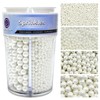 Sprinkles for Cake Decorating, White Pearl Sprinkles 4 Sizes Mix