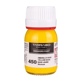 Tarrago | Sneakers Paint 25 ml con Brush and Sponge | Pantone Colours | Paint for Leather, Synthetic Leather and Canvas Sneakers and Sports Shoes (Base Yellow 450)