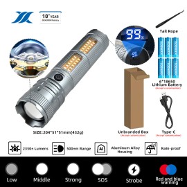 1000m White Laser Flashlight Promotional Flashlights Zoomable Torche Waterproof Usb Rechargeable Led FlashlightBody Color: Gray, Emitting Color: Cold White, Lamp Power(W): 30w