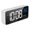 Mirror LED Alarm Clock Two Sets of Alarm Rechargeable Voice