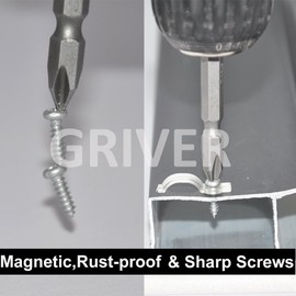 Griver 100 Pack Strip Light Mounting Brackets,Fixing Clips,One-Side Fixing,100 Screws Included (Ideal for 10mm Wide Waterproof Strip Lights)