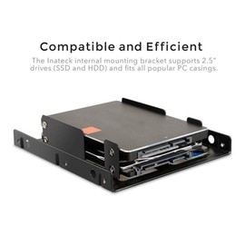2X Double Layer SSD Metal Frame 2.5 to 3.5 Internal Mounting Computer SSD Hard Drive Dual Desktop Converter Bracket