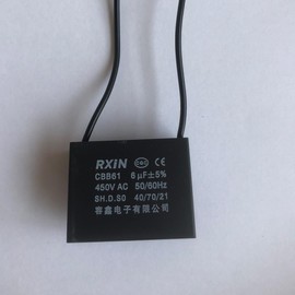 CompStudio 1PC 450V 6UF CBB61 Terminal Ceiling Fan Motor Running Rectangle Capacitor 2 Wires