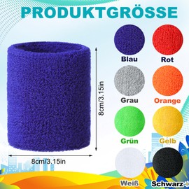 Newofview 16 Stück Schweißband Handgelenk,Bunte Schweißbänder Handgelenk,Schweissband Kinder, 8 * 8cm Elastische Schweißbänder,Fitness Schweissband für Fußball Basketball Tennis Gymnastik