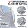 30x10 ft Wrinkle Free Shimmer Silver Backdrop Curtain for Parties,Not