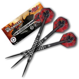 Shot! Americana Wrangler Steel Tip Dart Set 80% Tungsten Pro Throwing Darts Steel Tip Set Professional – Made in New Zealand – Designed Dart Flights for Women & Men – Metal Tip Bar Darts for Adults
