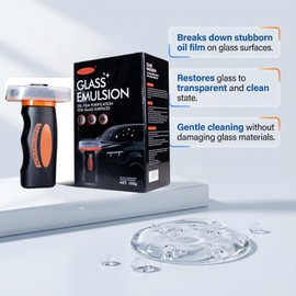 YAMVXIC Glass Emulsion Cleaner, Glass Oil Film Remover for Car,Handheld Car Glass Cleaner Oil Film Cleaning Brush，Removes Oil Film & Smudges, Improve Windshield Clarity for Safe Driving（1Pcs）