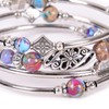 Cumilo Beaded Silver Bangle Wrap Bracelet with Natural Stones for