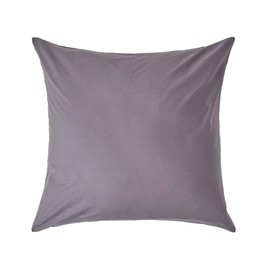 HOMESCAPES Percale Cushion Cover, 40 x 40 cm, Dark Grey, Cushion Cover with Zip, 100% Egyptian Cotton, 200 Thread Count