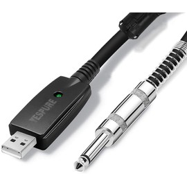 YESPURE USB Guitar Cable Connect Guitar to Pc for Musical Instruments USB Interface Male to 6.35mm 1/4" Ts Electric Guitar Connector Instrument Cable for Recording 2.8m/9.2ft