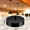 Metal Ceiling Rose Black Pendant Light Kits 12CM Flat Top