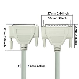 MEIRIYFA DB37 - Cable de extensión de 37 pines, serie D-SUB de 37 pines, cable de conector paralelo, núcleo de cobre puro para cableado de ingeniería, computadora y redes. (4.9 pies) (macho a hembra)