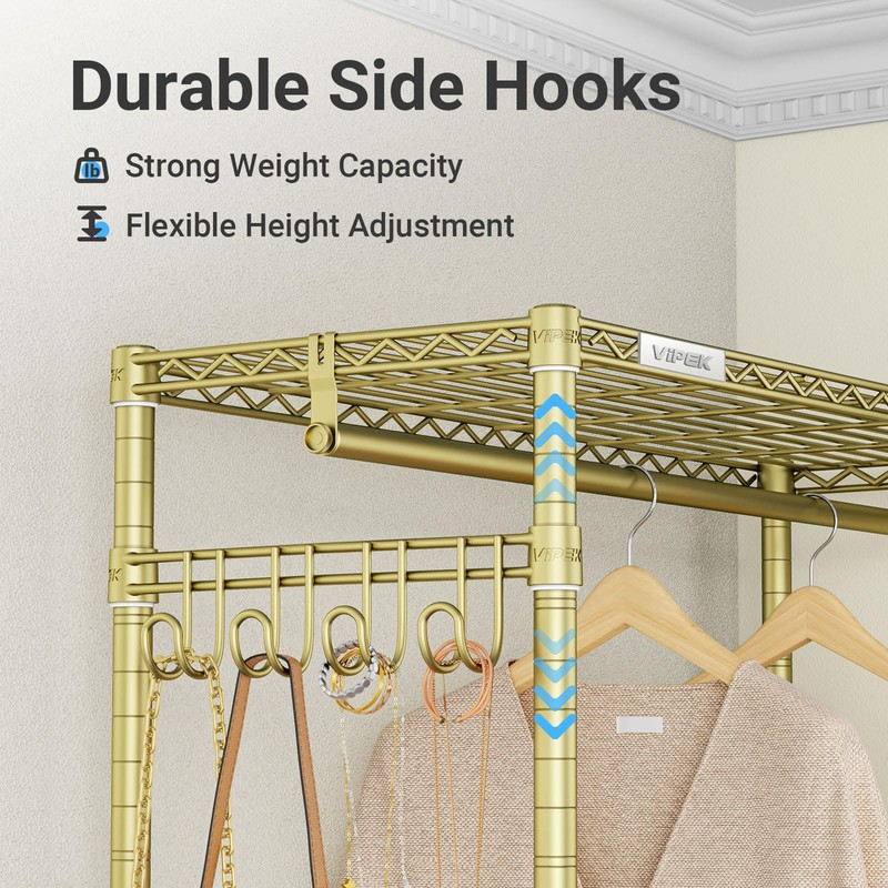 VIPEK R3 Heavy Duty Clothes Rack with Lockable Wheels, Rolling