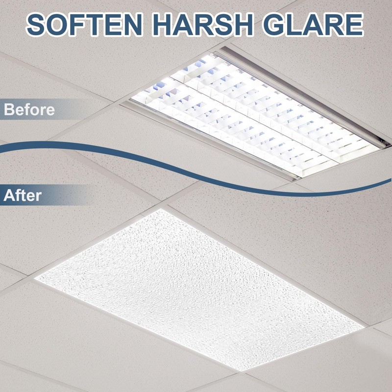 Pushglossy 4 Pack 22.5" x 46.5"x0.11" Fluorescent Light Cover Clear