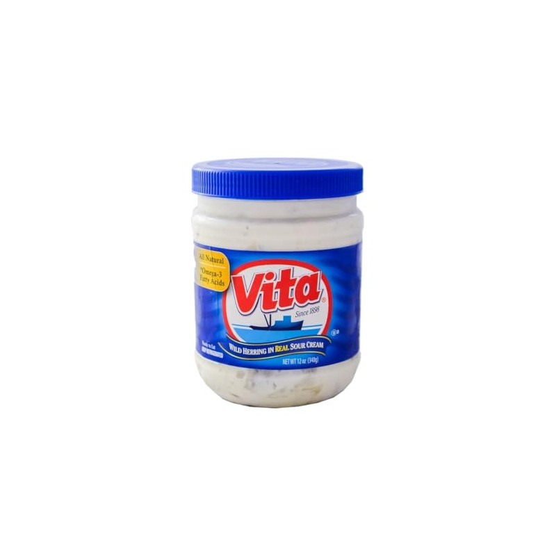 Vita Herring in Real Sour Cream, 12oz (Pack of 6)