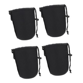 OSALADI 4pcs Neoprene Camera Lens Pouch Protective Case for Drawstring Lens Bag for for All Brands Shockproof and Water-Resistant Design