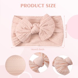 Bcxfbxd Bcxfbxd 8 Pack Baby Headbands Soft Nylon Hairbands Accessories with Bows for Newborns Infants Toddlers and Baby Girls Elastic Hairbands for Daily Wear