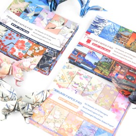 Origami Paper 70GSM 15x15cm 150 Sheets 30 Designs Double Sided Scrapbooking cardstock Craft Decorative Paper for Origami Chiyogami