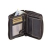Wallet with side zip pocket LEAS, Genuine Leather, dark brown