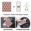Fintale Swedish Dishcloths for Kitchen, 15 Pack Papaya Reusable Paper