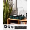 Vinyl Record Player with Built-in Speakers, USB Recording, Dark Green