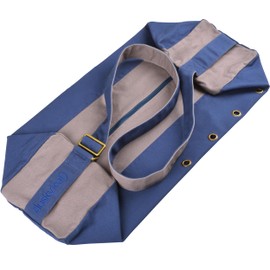 Dusky Leaf Cubist Yoga Bag - Canvas Yoga Mat Bag for Large Yoga Mats - Navy Blue/Ash Gray