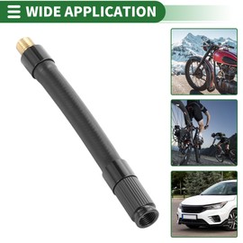 Motoforti Universal Reifenfüller-Verlängerungsschlauch Luftkompressor Verlängerungsschlauchadapter Reifenventil 3,94 Zoll M8x0,8 10mm OD Strapazierfähiger Gummischlauch Schwarzer Verbinder