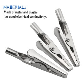 WMYCONGCONG 100 Pcs 51MM Metal Crocodile Alligator Clip Silver Electrical Test Clamps for Electric Testing and Leads Clip
