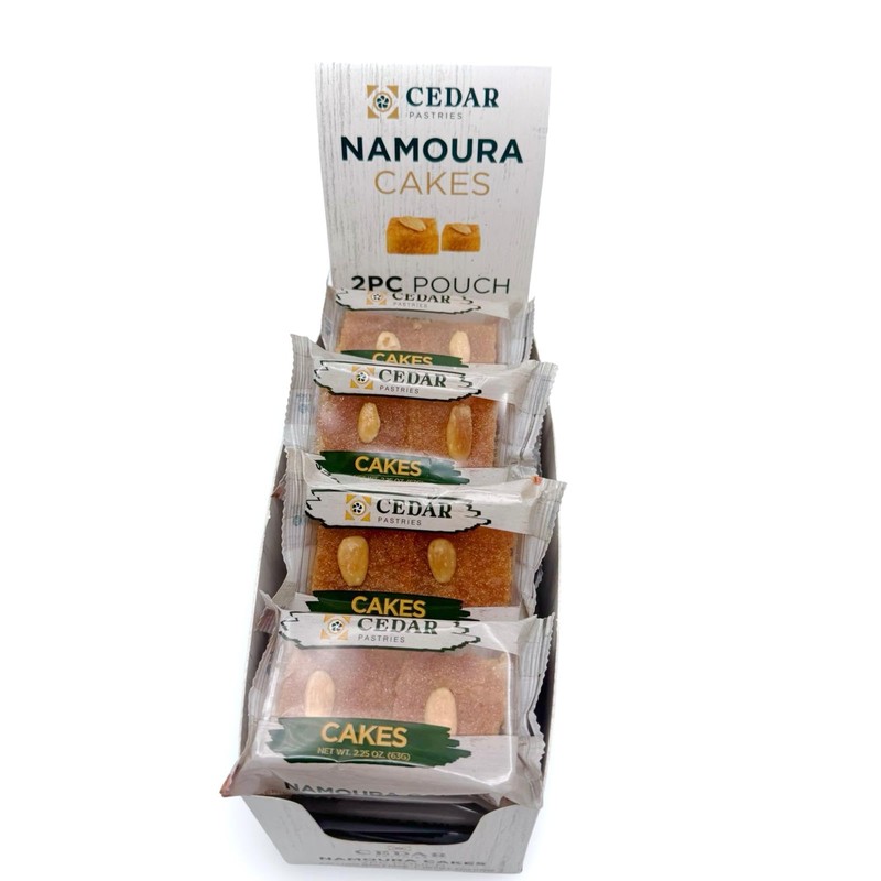 Cedar Pastries 2-Pack On-The-Go Almond Namoura Cakes (Case of 12)