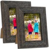 CORE ART 3.5x5 Picture Frame Black Wood Rustic Photo Frames
