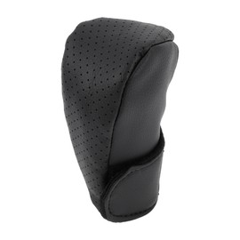 A ABSOPRO Gear Shift Knob Cover Decoration 11x5.5cm/4.33"x2.17" Stick Shifting Handle Protector Faux Leather Black 1 Pc