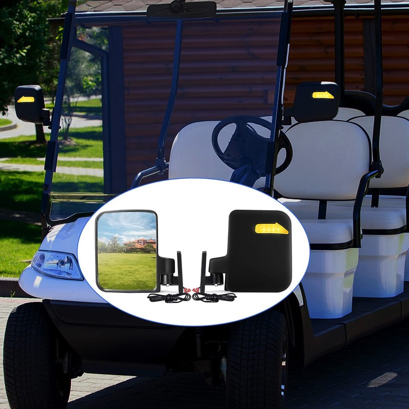 Universal Golf Cart Side Mirrors Rear View Mirror with Turn