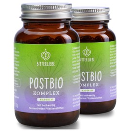 BitterLiebe - Postbio * Komplex Kapseln vegan - fermentierte Pflanzenpower mit Biotin und Vitamin B6 - unterstützt dein Mikrobiom *, aktiviert deine Abwehrkräfte * und senkt Entzündungen *